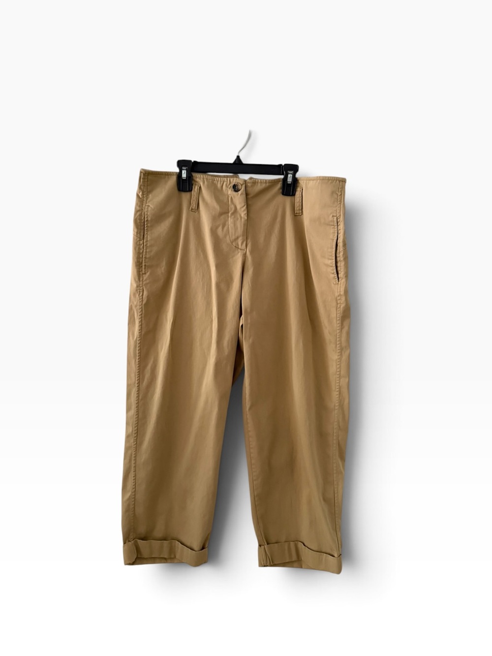 THEORY Cropped Ankle Trouser Pants in Khaki - Size 10 - Business Casual